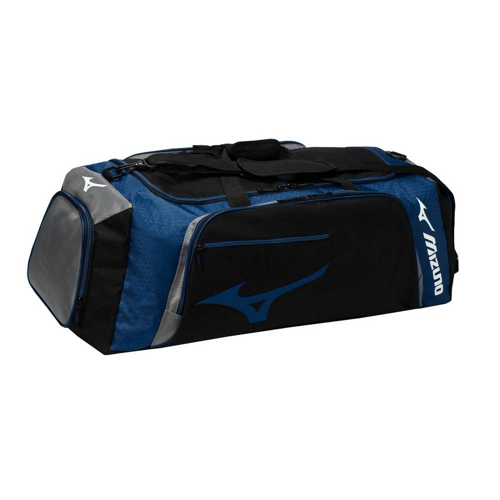 Mens Mizuno Tornado Volleyball Duffle Bag Black/Navy Philippines (QANBIZ508)